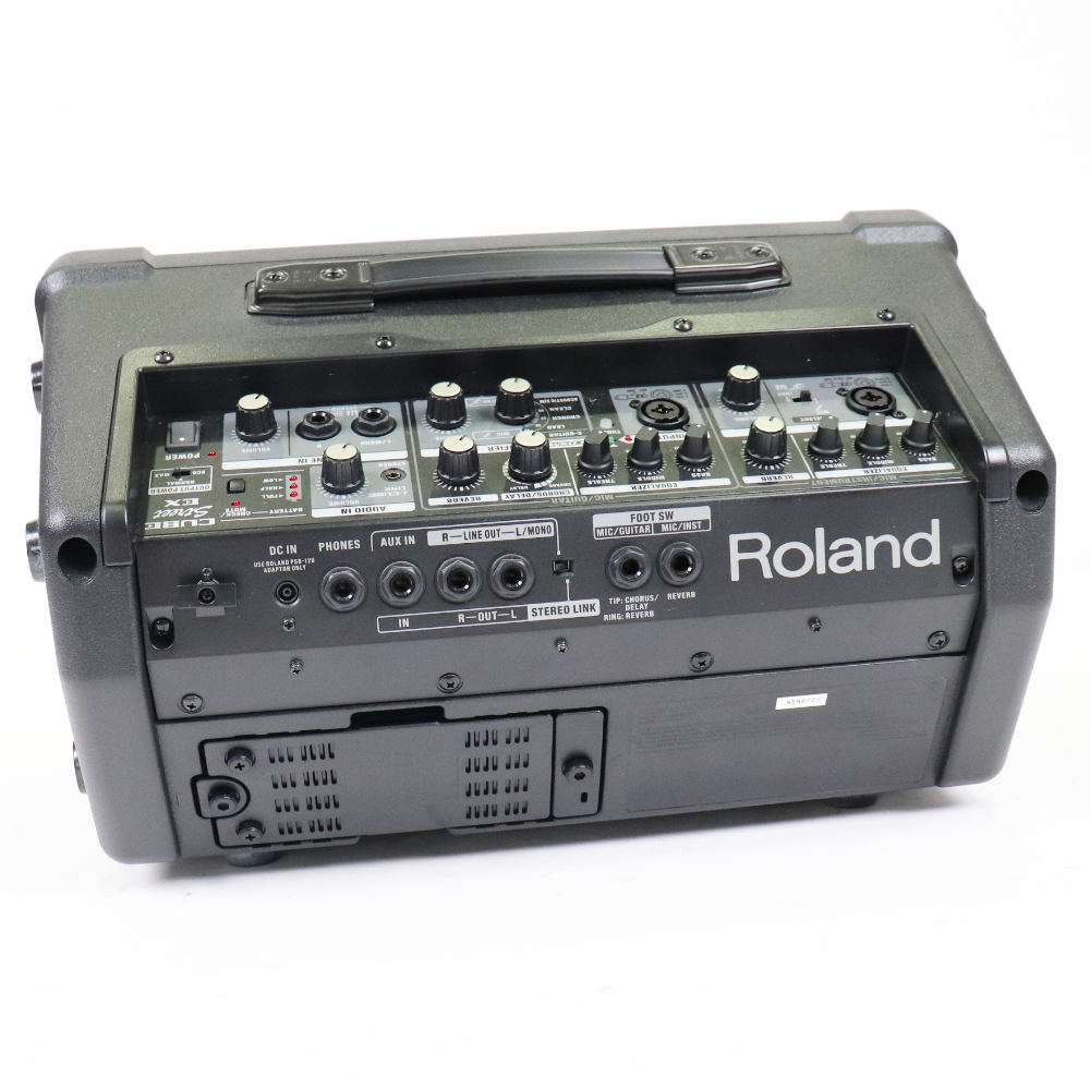 【中古】 ギターアンプ ローランド ROLAND CUBE Street EX BK ステレオ ポータブルアンプ マイクスピーカー 本体画像 裏