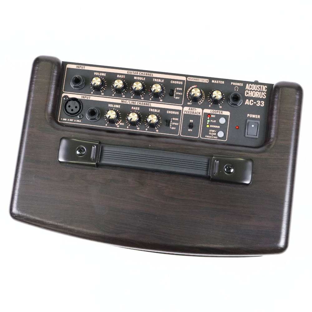 【中古】 アコギアンプ ローランド ROLAND AC-33-RW アコースティックギター用アンプ アコギアンプ ローズウッド調 コントロール