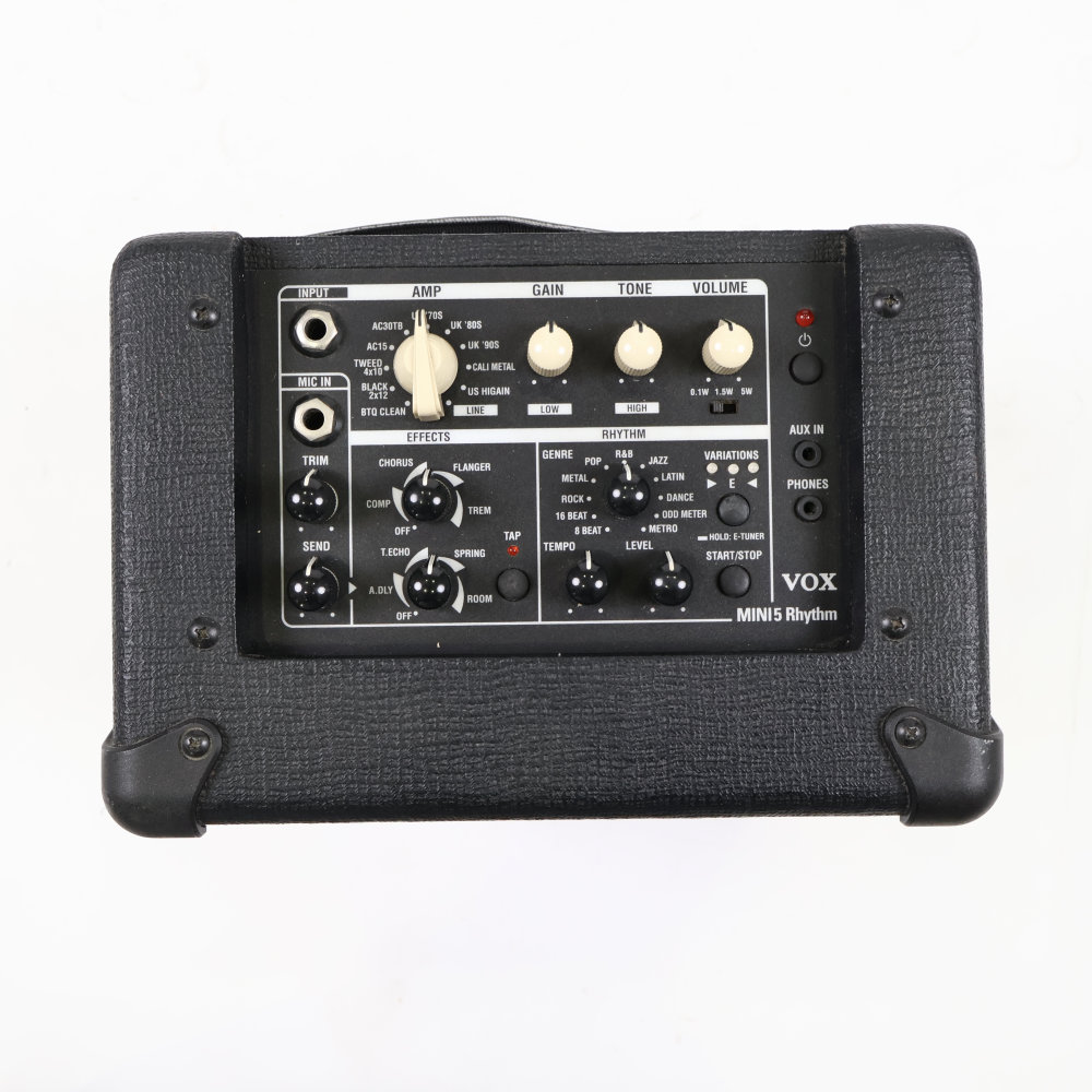 【中古】 ギターアンプ VOX MINI5 Rhythm アダプター欠品 リズム機能付きコンパクトアンプ ボックス 上面