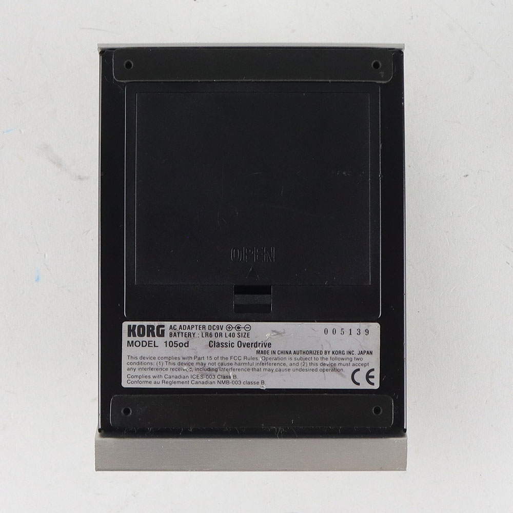 【中古】 クラシックオーバードライブ エフェクター KORG TONEWORKS 105od Classic Overdrive オーバードライブ ギターエフェクター 裏面