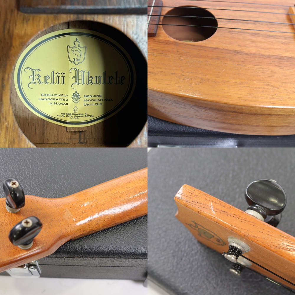 【中古】 ウクレレ ソプラノウクレレ Kelii ケリィ Soprano Pineapple Koa 1990年代後半〜2000年代初頭 旧ゴールドラベル期 内部 傷