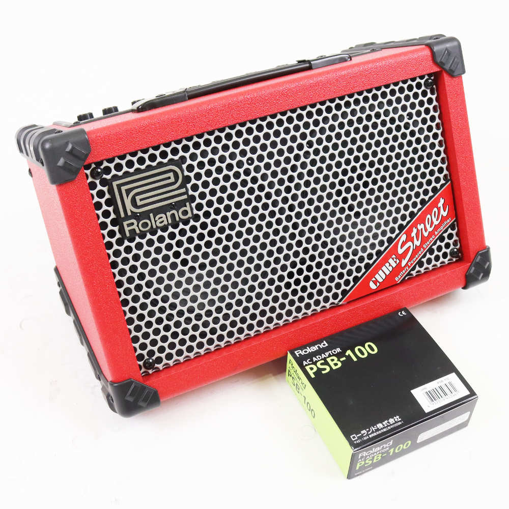 【中古】 ギターアンプ ローランド ROLAND CUBE Street RED 乾電池駆動パフォーマンス用ステレオアンプ ギターアンプ