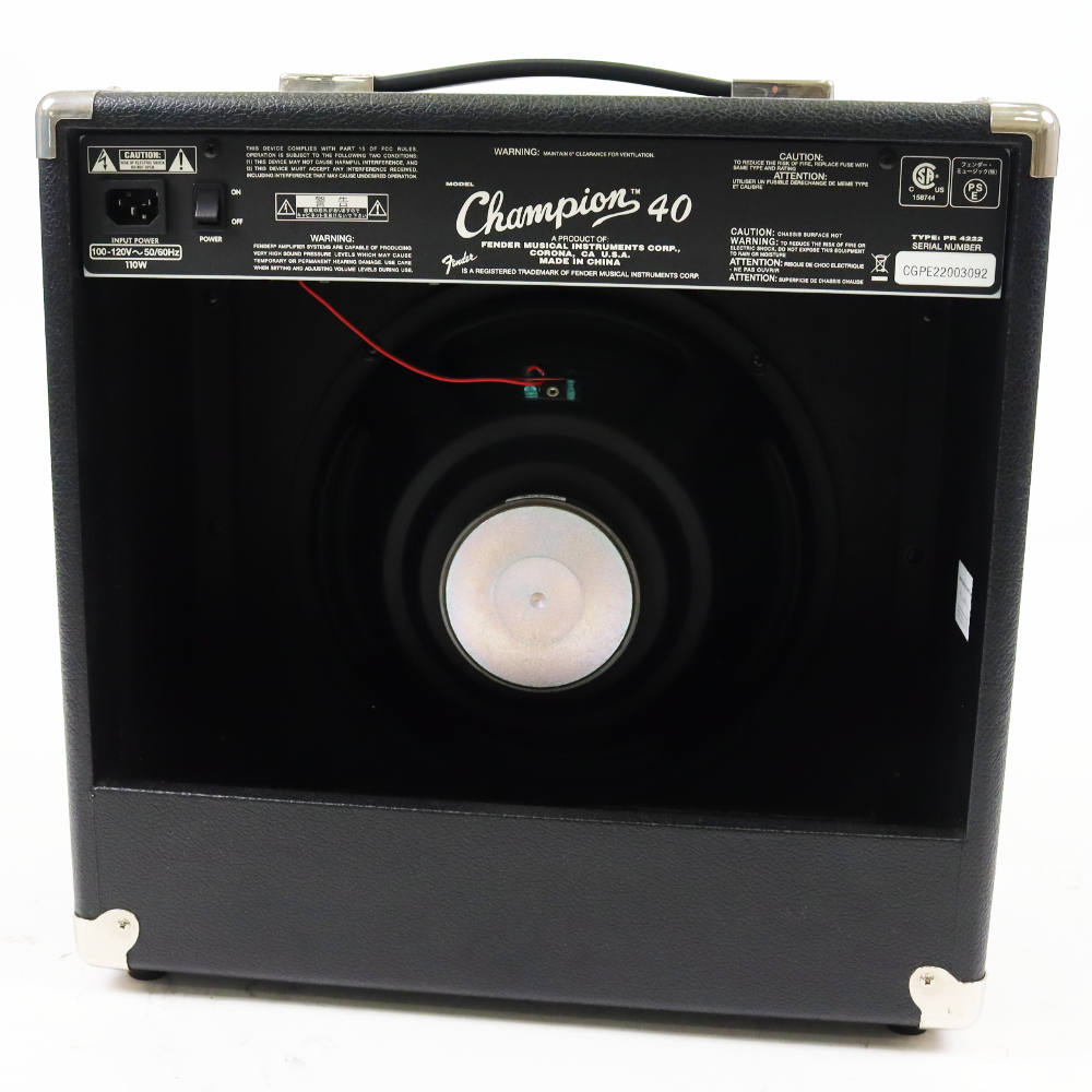 【中古】ギターコンボアンプ フェンダー Fender Champion 40 ギターアンプ 本体画像 裏