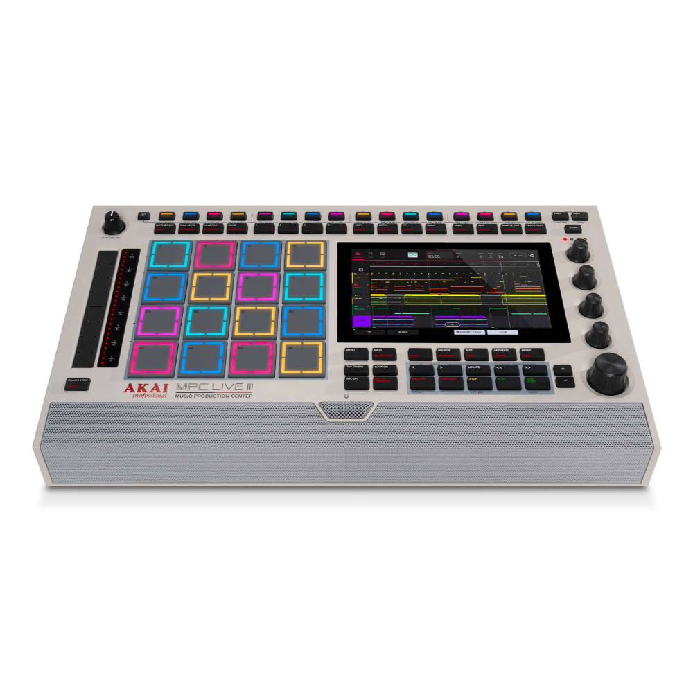 AKAI Professional アカイプロフェッショナル MPC Live III RETRO サンプラー スタンドアローン ポータブル音楽制作スタジオ フロント斜め画像