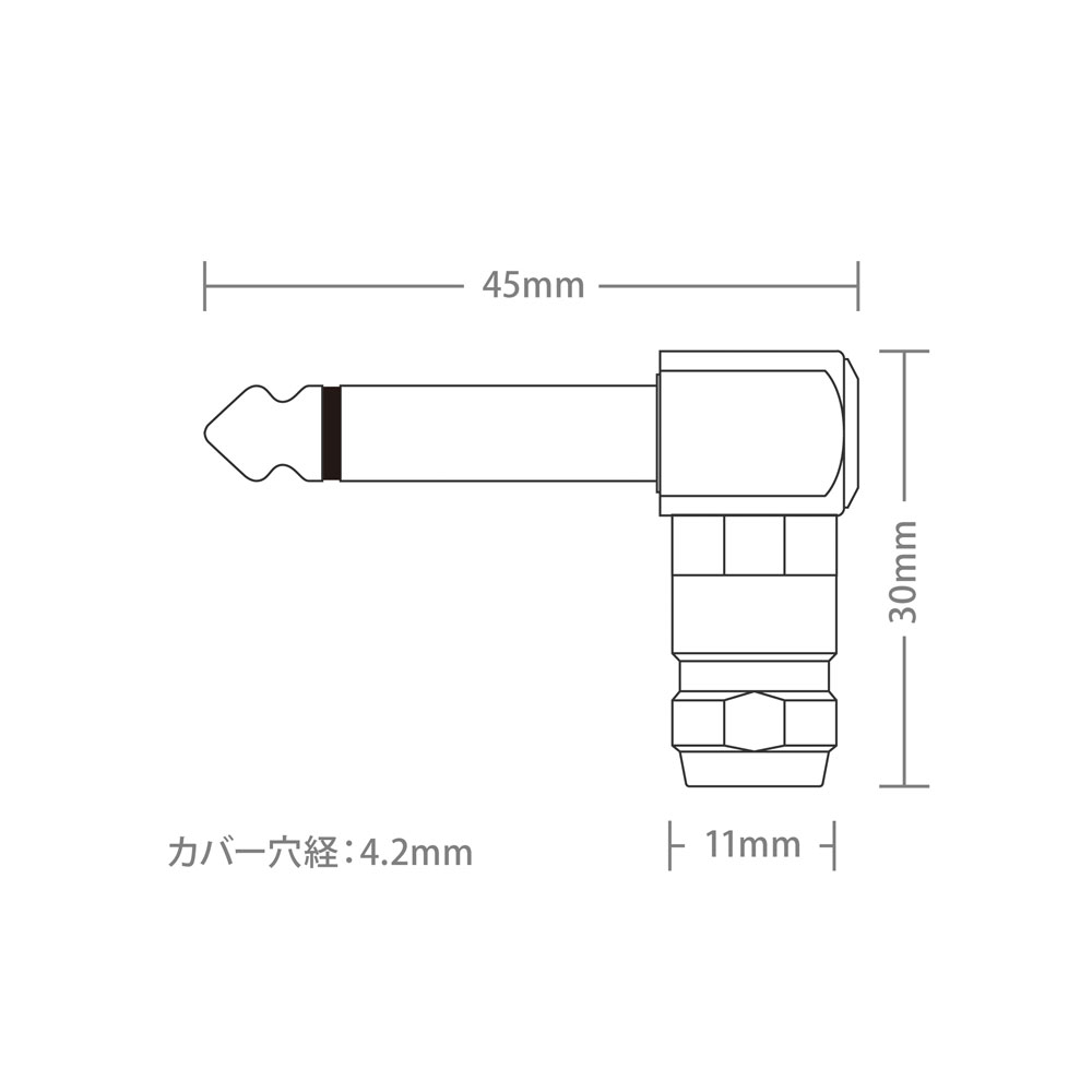 【訳あり】 NEO by OYAIDE Elec SLP-240L ソルダーレスプラグ L型プラグ アウトレット 寸法図