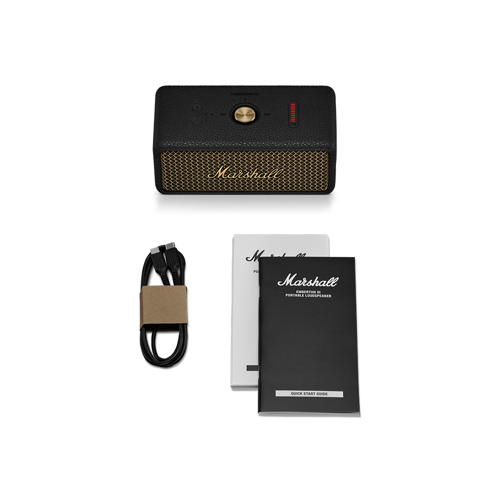 MARSHALL マーシャル Emberton III Vintage Black ワイヤレススピーカー Bluetoothスピーカー ヴィンテージブラック 付属品画像