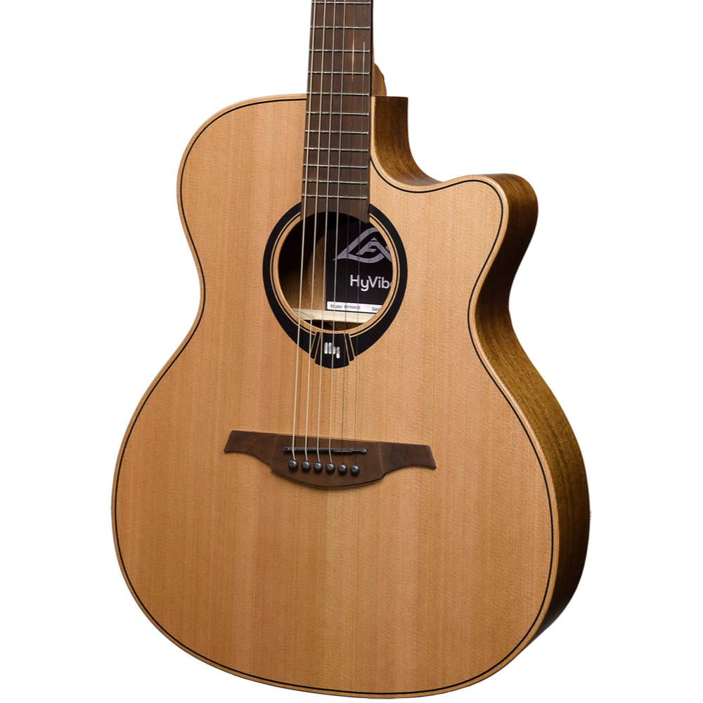 アコースティックギター LAG GUITARS HV10ACE NEW HYVIBEシリーズ スマートギター オーディトリアムサイズ ボディ右斜め画像