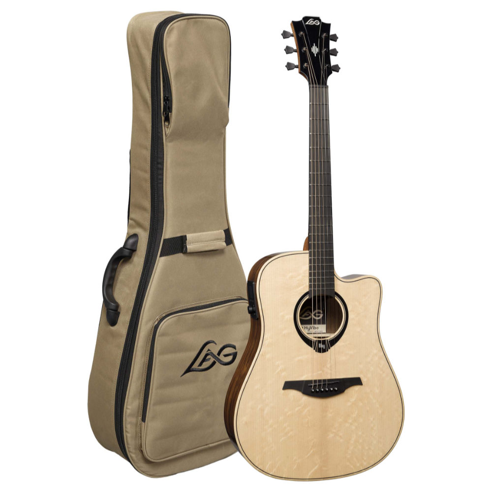 アコースティックギター LAG GUITARS HV30DCE NEW HYVIBEシリーズ スマートギター ドレッドノートサイズ ローズウッドバック&サイド