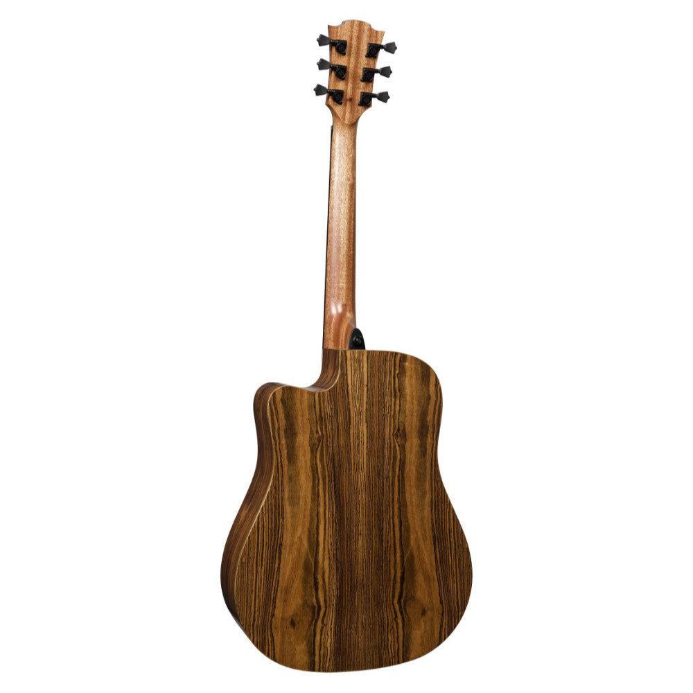 アコースティックギター LAG GUITARS HV30DCE NEW HYVIBEシリーズ スマートギター ドレッドノートサイズ ローズウッドバック&サイド バック画像