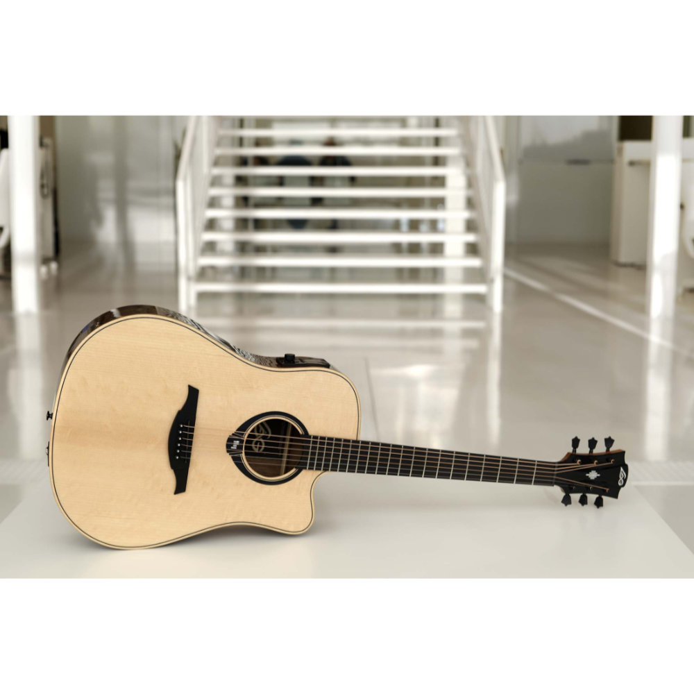 アコースティックギター LAG GUITARS HV30DCE NEW HYVIBEシリーズ スマートギター ドレッドノートサイズ ローズウッドバック&サイド イメージ画像1