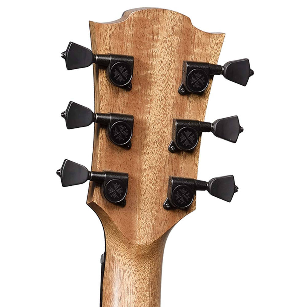 アコースティックギター LAG GUITARS HV50ACE NEW HYVIBEシリーズ スマートギター オーディトリアムサイズ マッカーサーエボニーバック&サイド ヘッドバック画像