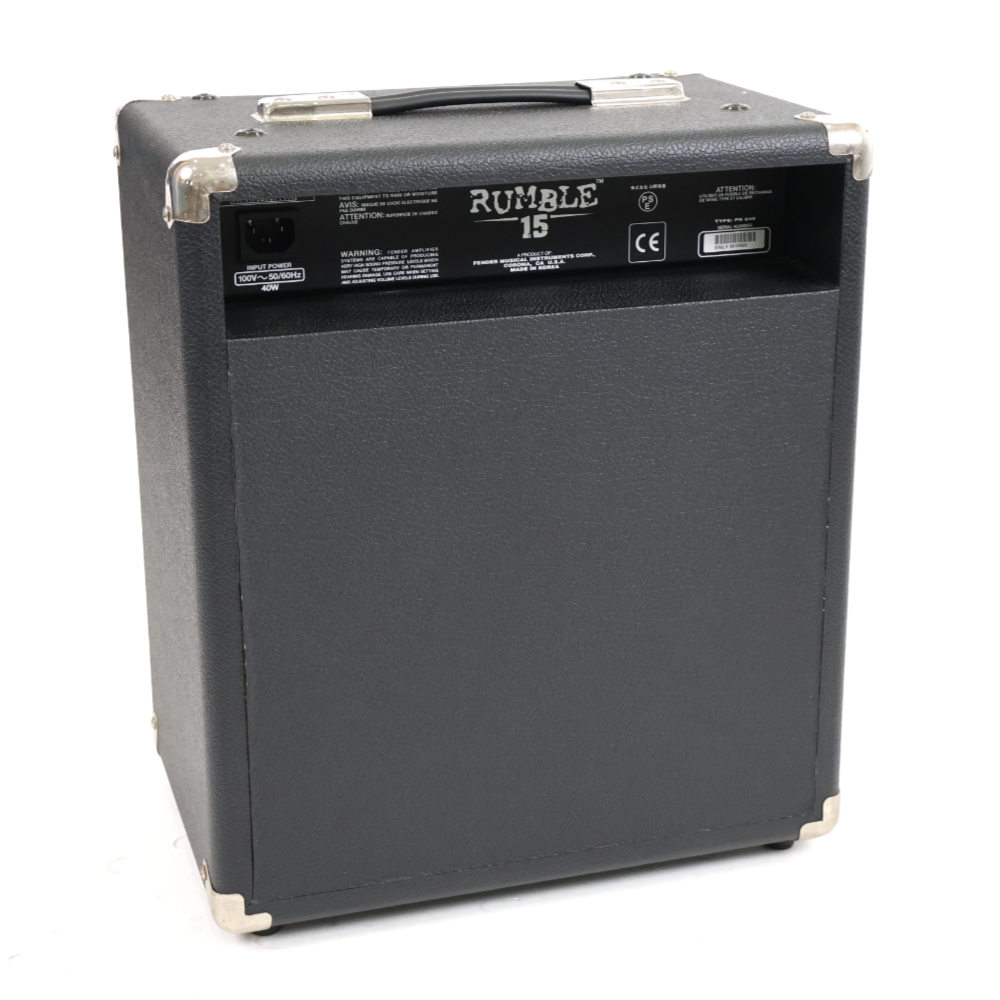 【中古】 Fender Rumble 15 Combo ベースアンプ 小型ベースアンプ リア斜めアングル画像