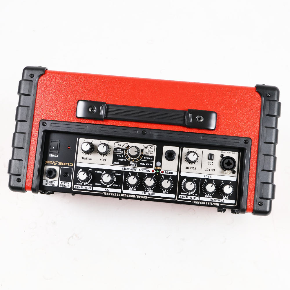 【中古】 ギターアンプ ローランド ROLAND CUBE Street RED 乾電池駆動パフォーマンス用ステレオアンプ ギターアンプ コントロール