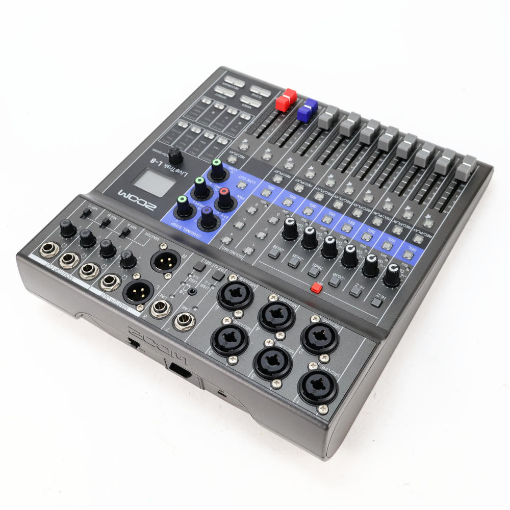 【中古】 ライブミキサー＆レコーダー ズーム ZOOM LIVETRAK L-8 8チャンネル 本体画像 斜め