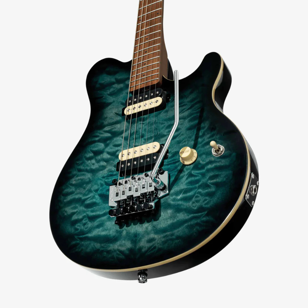 Sterling By Musicman AX50QM-YUB-M2 Yucatan Blue AXIS キルテッドメイプルトップ アクシス ミュージックマン アングル