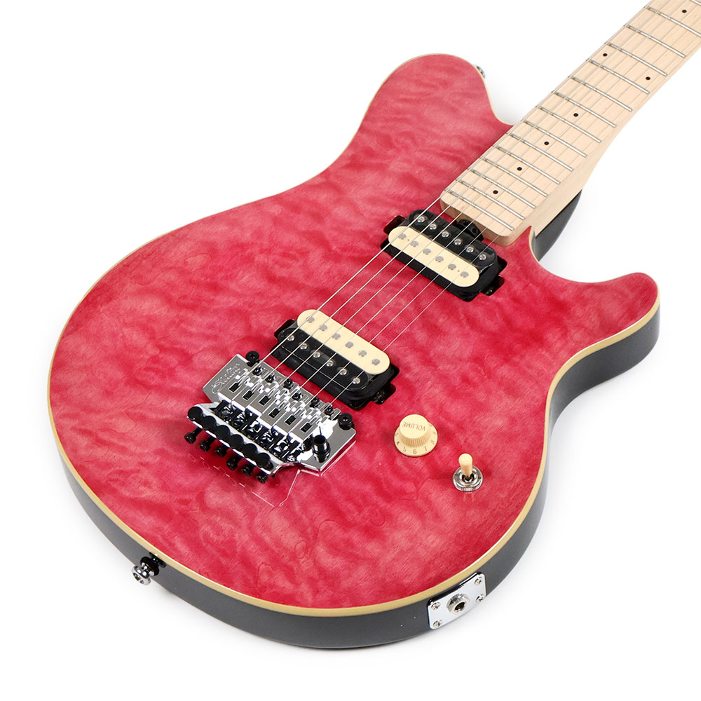 Sterling by MUSICMAN AX40-TP-M1 AXIS Trans Pink JAPAN LIMITED ロック式トレモロ搭載 キルトメイプルトップ トランスピンク ボディ