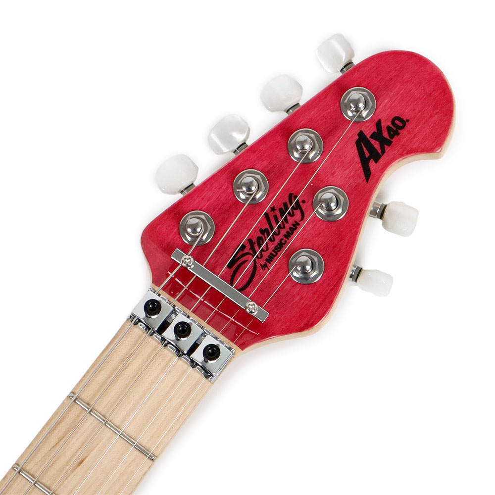 Sterling by MUSICMAN AX40-TP-M1 AXIS Trans Pink JAPAN LIMITED ロック式トレモロ搭載 キルトメイプルトップ トランスピンク ヘッド