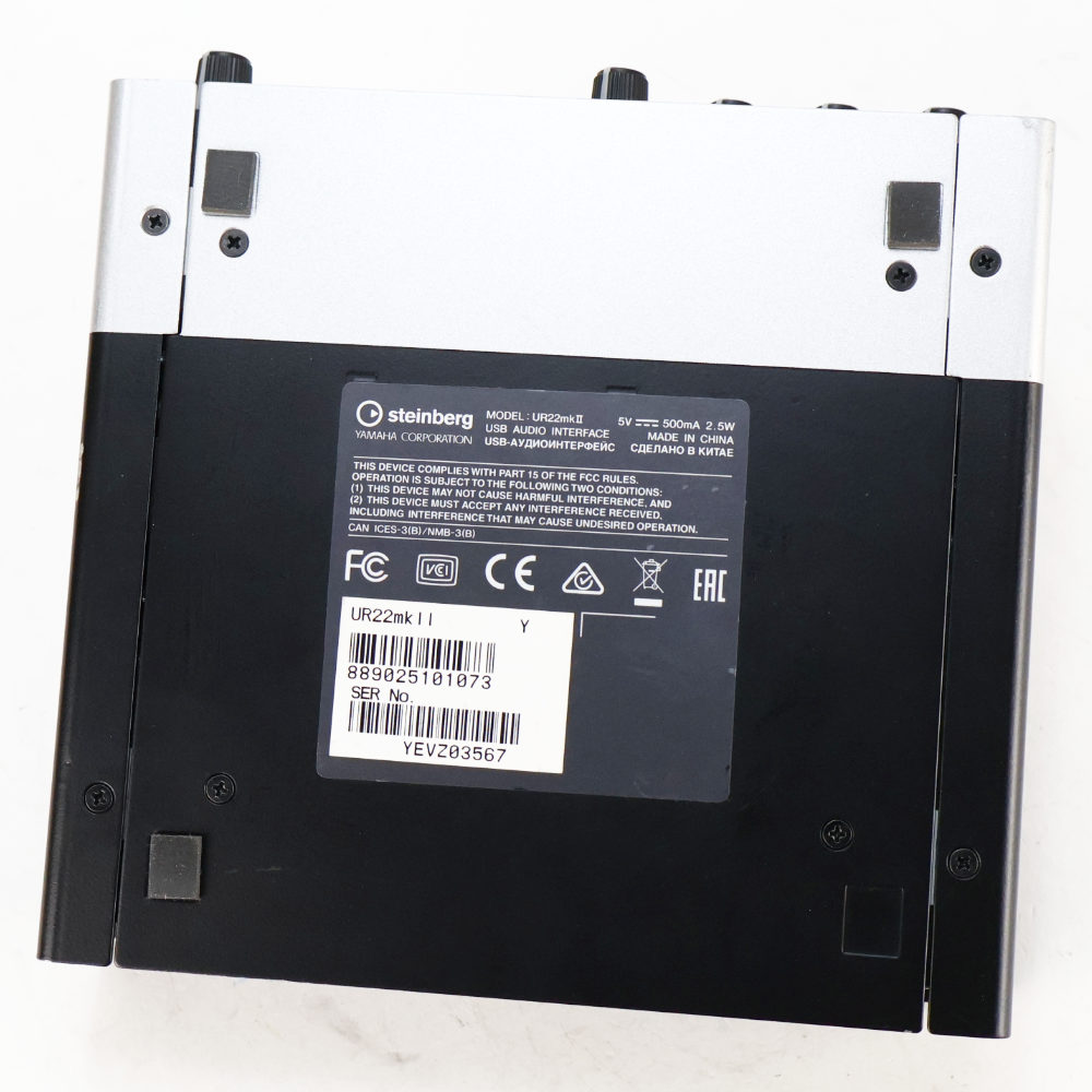 【中古】 オーディオインターフェイス Steinberg UR22mkII スタインバーグ USB UR22 mk2 本体画像 裏