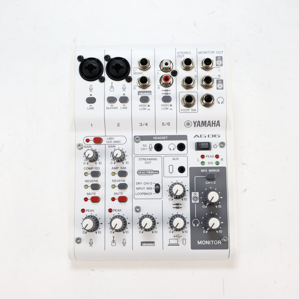 【中古】 ヤマハ YAMAHA AG06 MK2 W 6チャンネル ライブストリーミングミキサー ホワイト