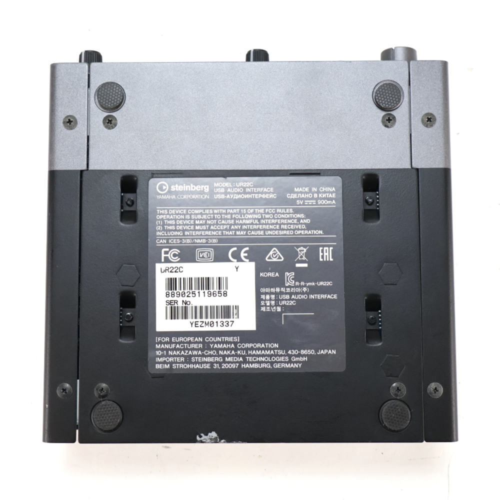 【中古】 オーディオインターフェイス Steinberg UR22C スタインバーグ USBオーディオインターフェース ボトム画像