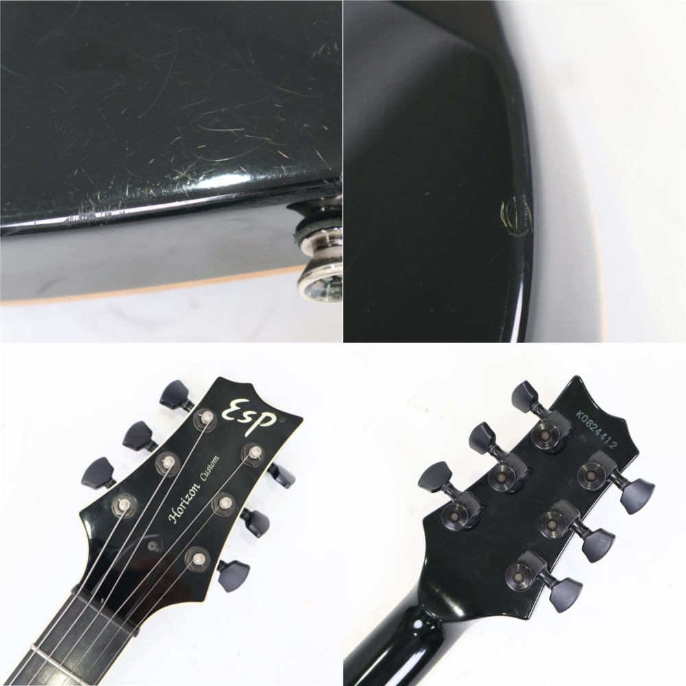 【中古】 エレキギター ESP Hrizon Custom See Thru Green 2008年頃製造 オーダーモデル キルテッドメイプルトップ Seymour Duncan  Cusoom5/Jazz搭載 ホライゾン 詳細画像