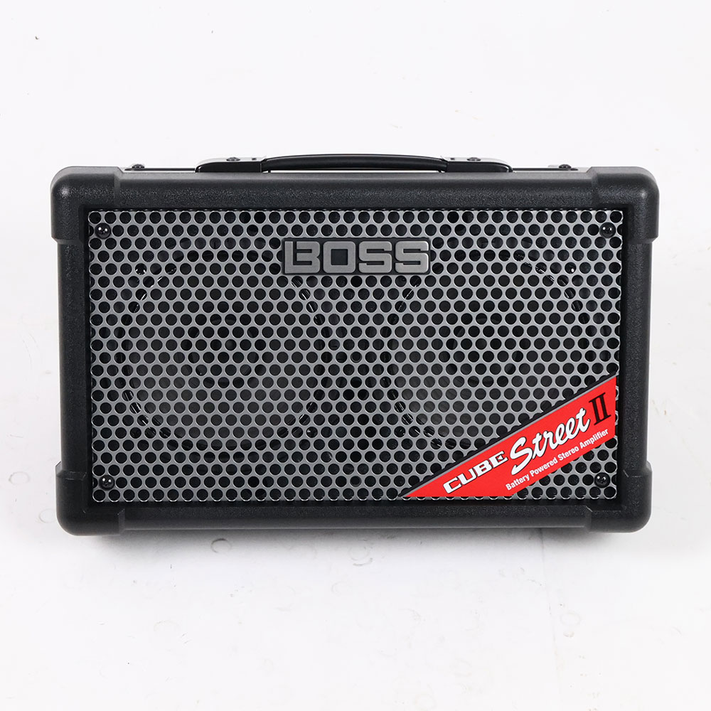 【中古】 BOSS CUBE STREET II Black 乾電池駆動パフォーマンス用ステレオアンプ 小型ギターアンプ コンボ 正面