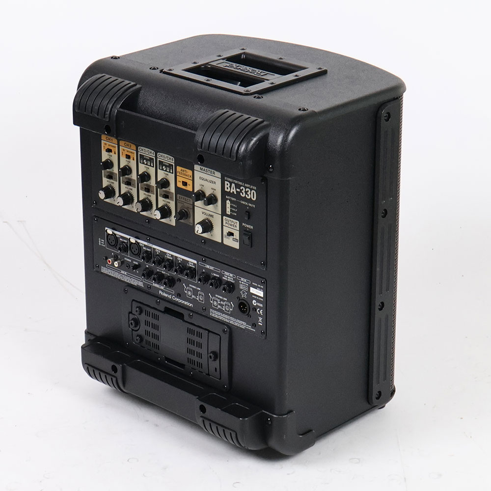 【中古】 ROLAND BA-330 ステレオポータブルアンプ PAシステム 全体