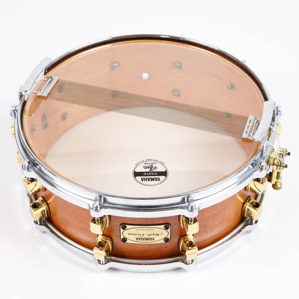【中古】 スネアドラム ヤマハ YAMAHA MSD0115 VN Maple Custom 14x5.5 Made in Japan 本体画像 裏