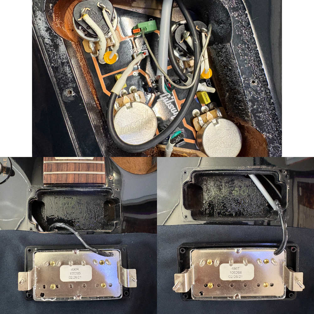 【中古】 エレキギター GIBSON Les Paul Studio Ebony Black 2021年製 3.94kg ギブソン レスポール スタジオ ブラック 内部 