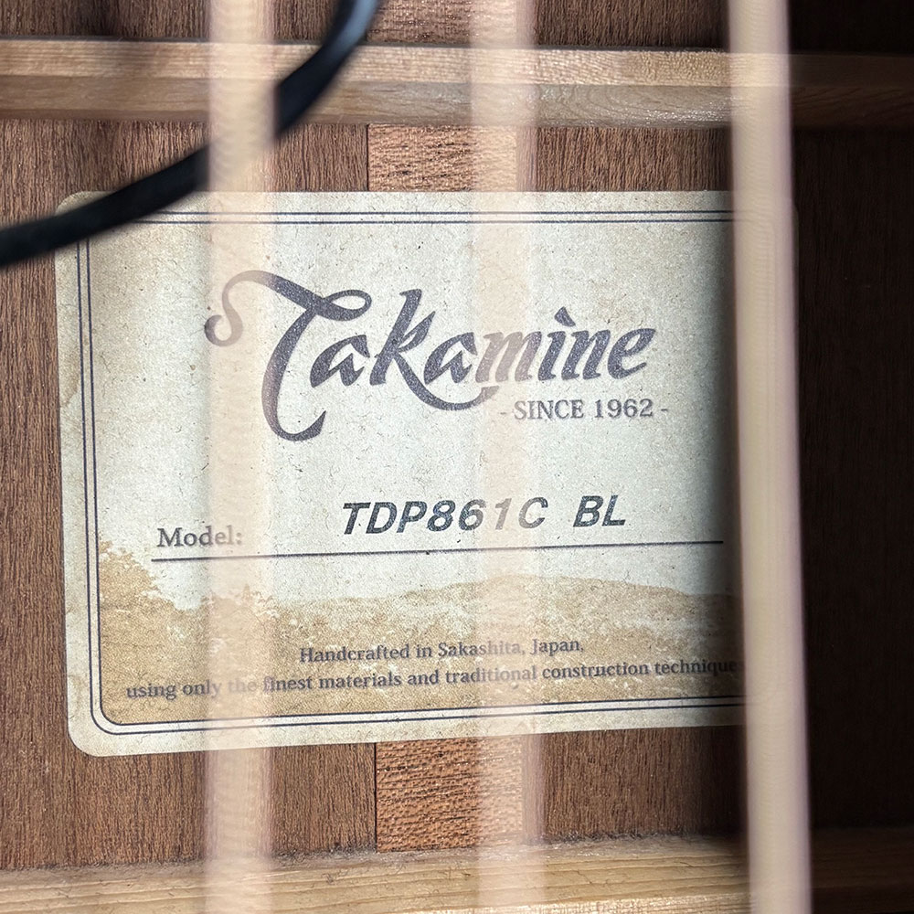 【中古】 アコースティックギター TAKAMINE TDP861C BL 2018年製 CTP-3 (TDP)プリアンプ搭載 日本製 MADE IN JAPAN タカミネ ラベル