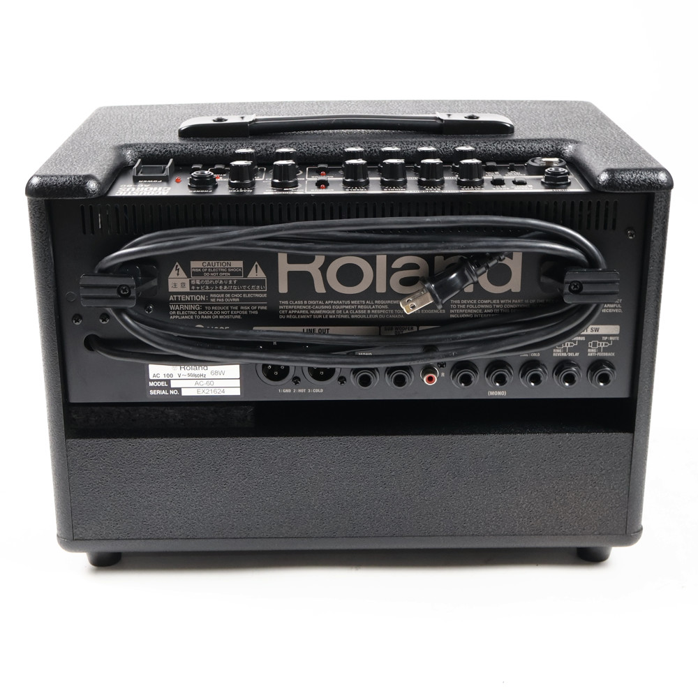 【中古】 アコギアンプ ローランド ROLAND AC-60 アコースティックギター用アンプ アコギアンプ 背面