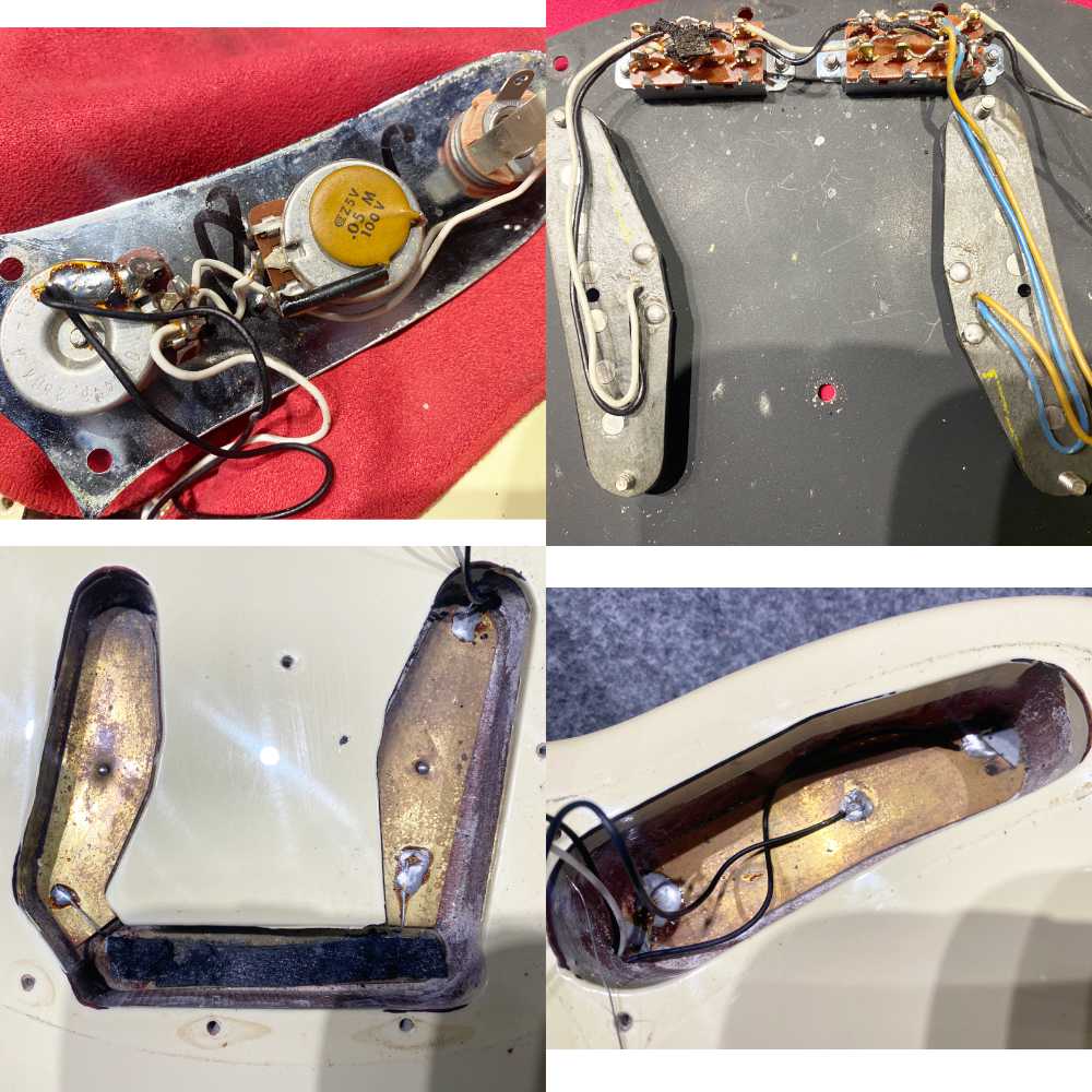【中古】 エレキギター Fender USA Mustang refinish WH 1979年製 フェンダー ムスタング 内部