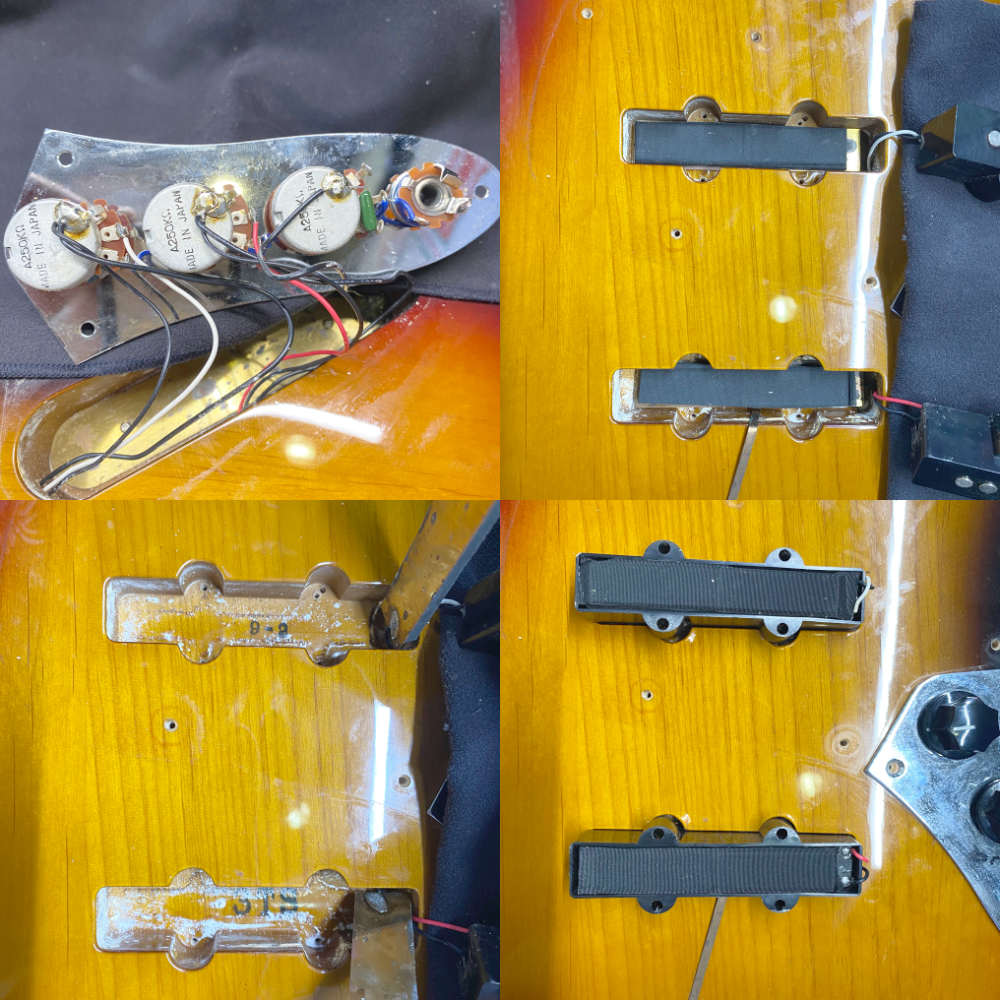 【中古】 Fender Japan フェンダージャパン ジャズベース JB62-58 3TS 2004年〜2005年製 エレキベース 内部 