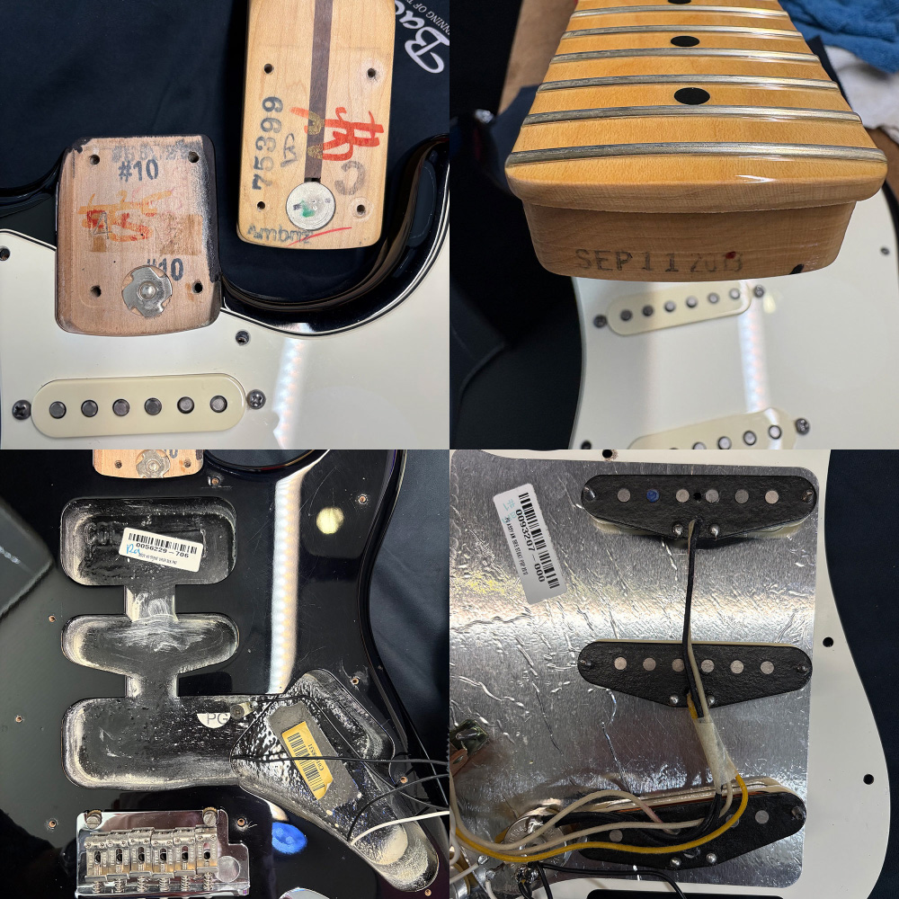 【中古】 エレキギター Fender American Standard Stratocaster Maple Fingerboard Black 2013年製 カスタムショップ製Fat50sピックアップ搭載 フェンダー アメリカンスタンダード ストラトキャスター アメスタ ネック、ピックアップ