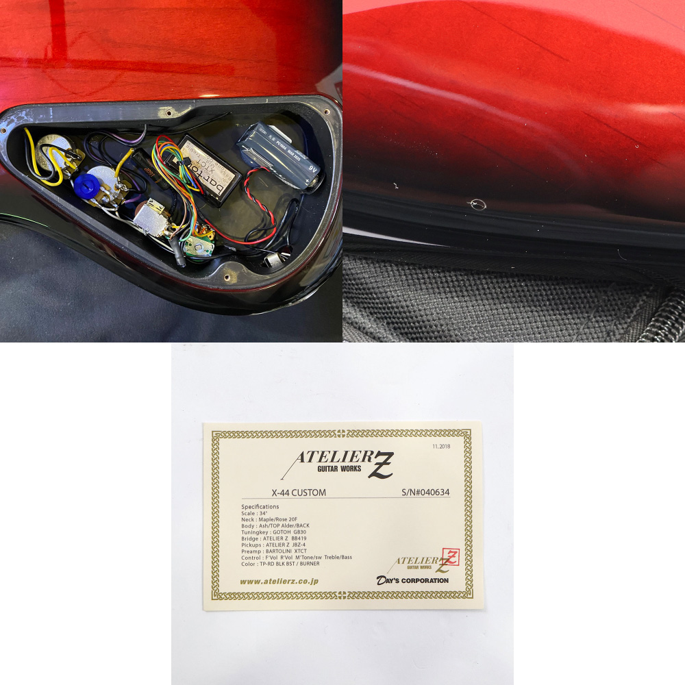 【中古】 ATELIER Z アトリエZ X-44 CUSTOM XENON ISHIKAWA Signature Model 2018年製 ゼノン石川モデル 4弦エレキベース 配線、傷、付属品