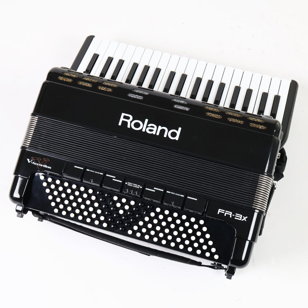 【中古】 Vアコーディオン ローランド ROLAND FR-3X BK V-Accordion アコーディオン 本体画像 上