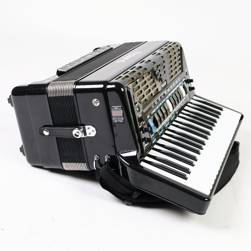 【中古】 Vアコーディオン ローランド ROLAND FR-3X BK V-Accordion アコーディオン 本体画像 斜め 2