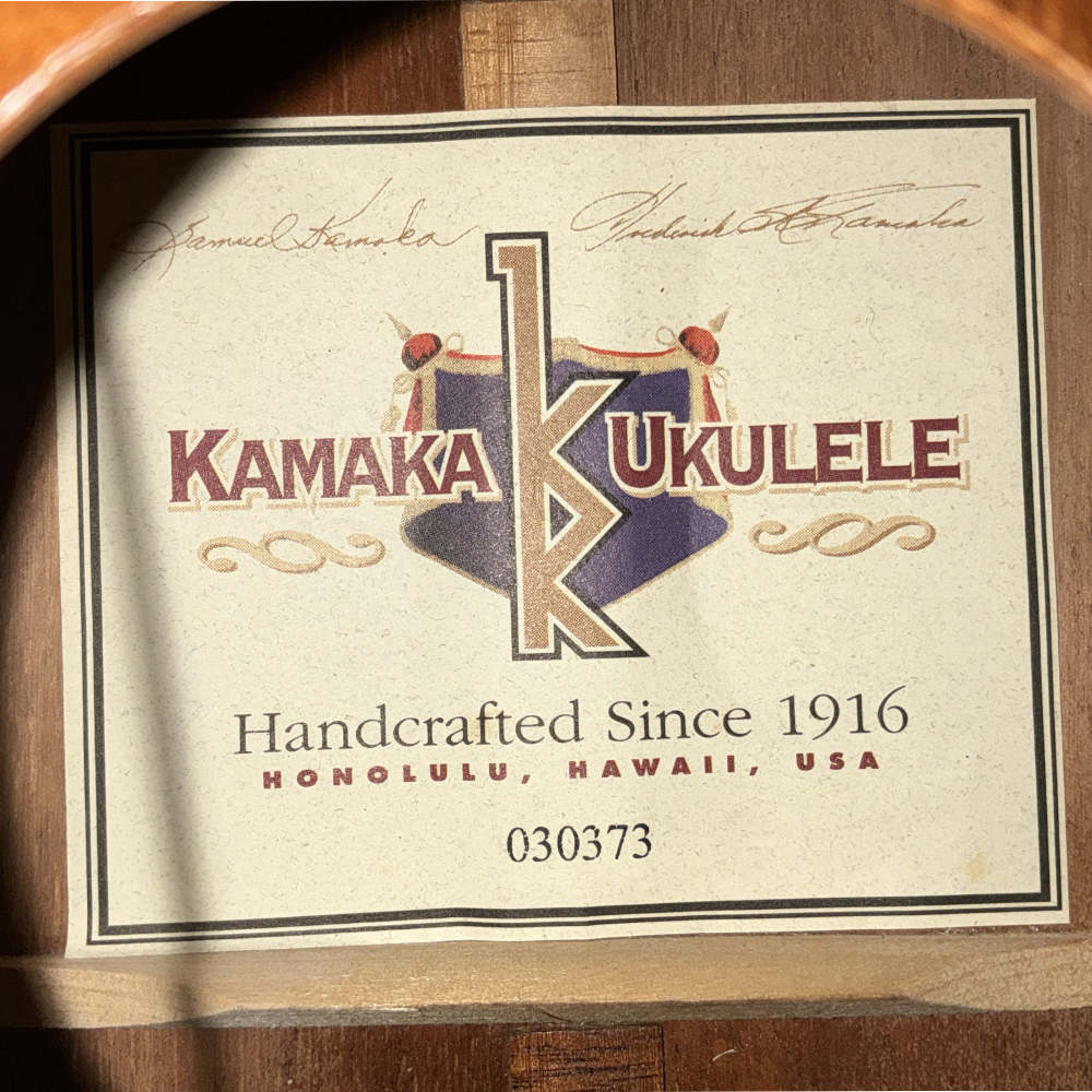 【中古】 ウクレレ コンサートウクレレ KAMAKA HF-2 2003年製 フリクションペグ 12フレットジョイント 16フレット仕様 詳細画像