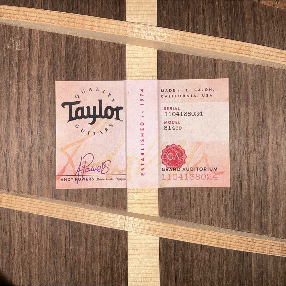 【中古】 アコースティックギター Taylor 814ce V-Class 2018年製 テイラー Vクラスブレーシング採用 ES2ピックアップシステム搭載 詳細画像