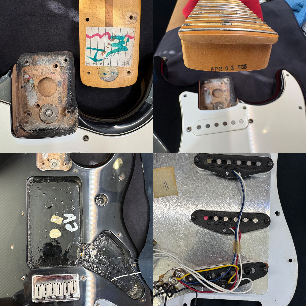 【中古】 エレキギター Fender American Standard Hard-Tail Stratocaster Maple Fingerboard Black 1998年製 フェンダー アメリカンスタンダード ハードテイル ストラトキャスター ネック 、ピックアップ
