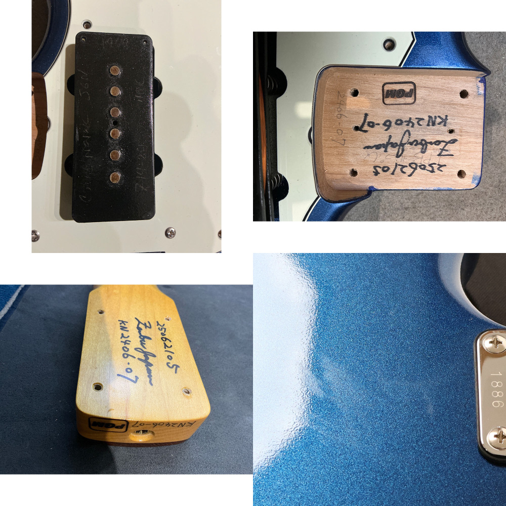 【中古】 エレキギター K.Nyui KNJM Lake Placid Blue Metalic 2025年製 Curtis Novakピックアップ搭載 MADE IN JAPAN 日本製 ジャズマスタースタイル ピックアップ、ネック、傷