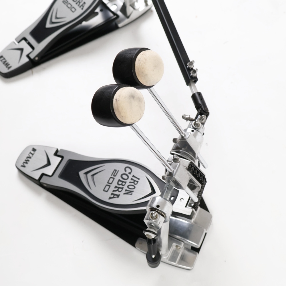【中古】 ドラムツインペダル タマ TAMA HP200PTW Iron Cobra 200 Twin Pedal Power Glide アイアンコブラ ビーター