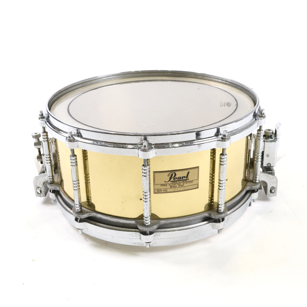 【中古】スネアドラム パール Pearl Free Floating Snare Brass Shell 14×6.5 Made In Japan