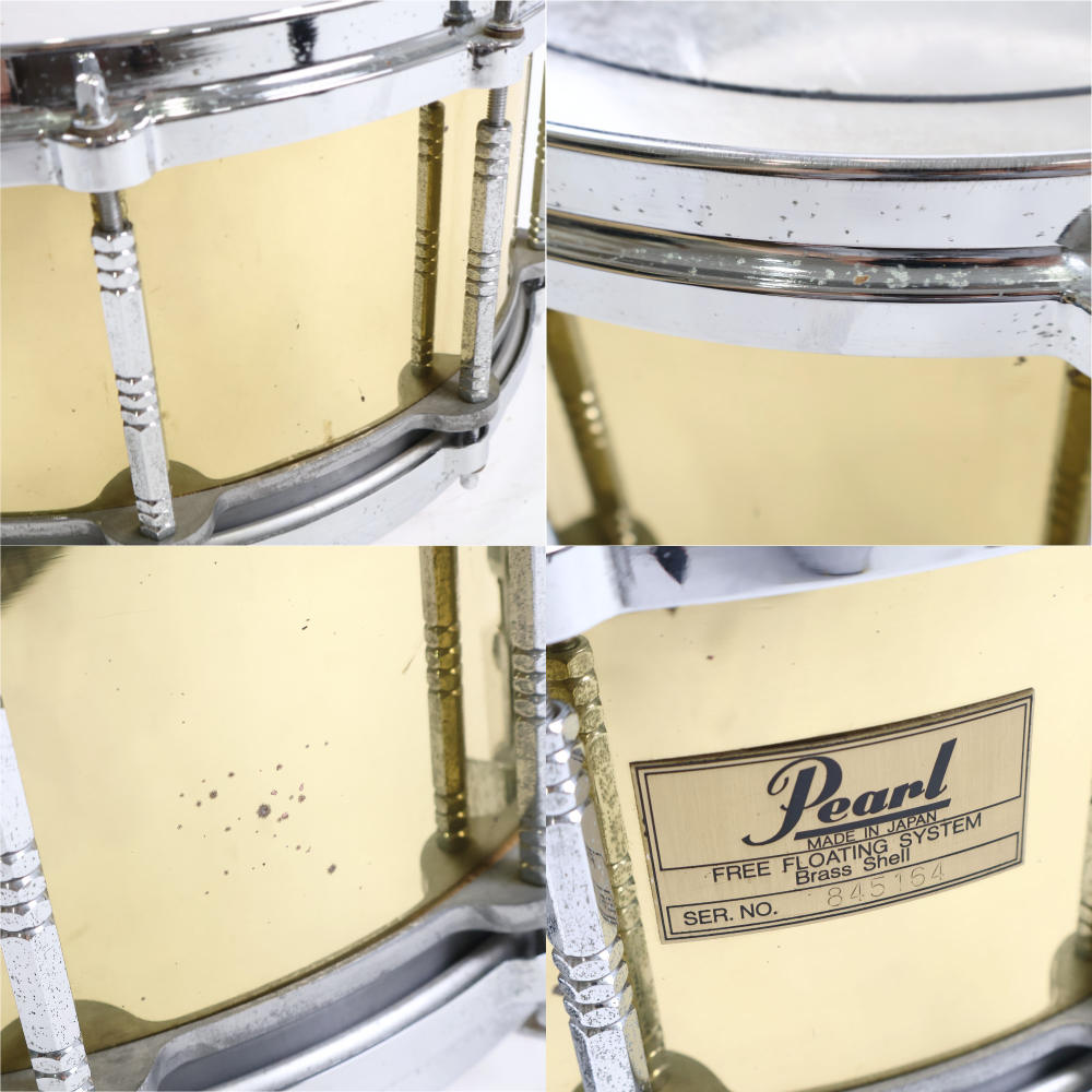 【中古】スネアドラム パール Pearl Free Floating Snare Brass Shell 14×6.5 Made In Japan 詳細画像