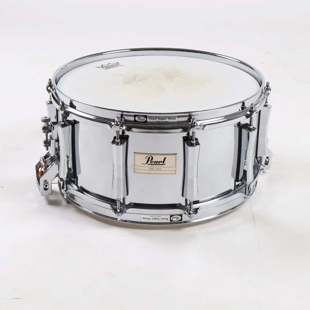 【中古】 スネアドラム パール Pearl Steel shell 14x6.5 スネアドラム Made in Japan