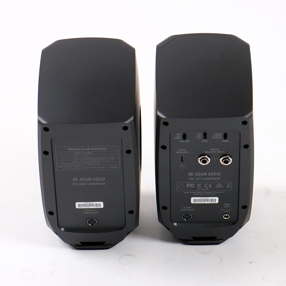 【中古】 ADAM AUDIO D3V Black モニタースピーカー 背面