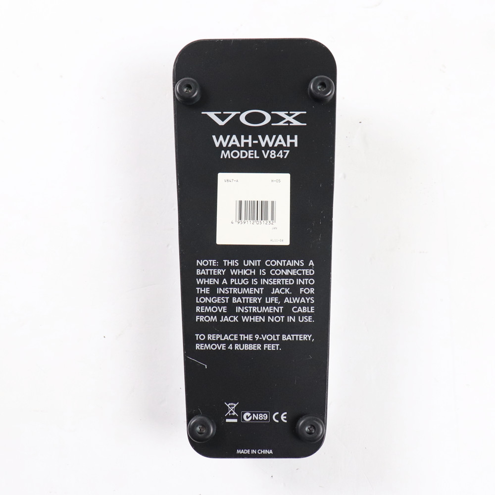 【中古】 ワウペダル VOX V847 ギターエフェクター V847A 裏面