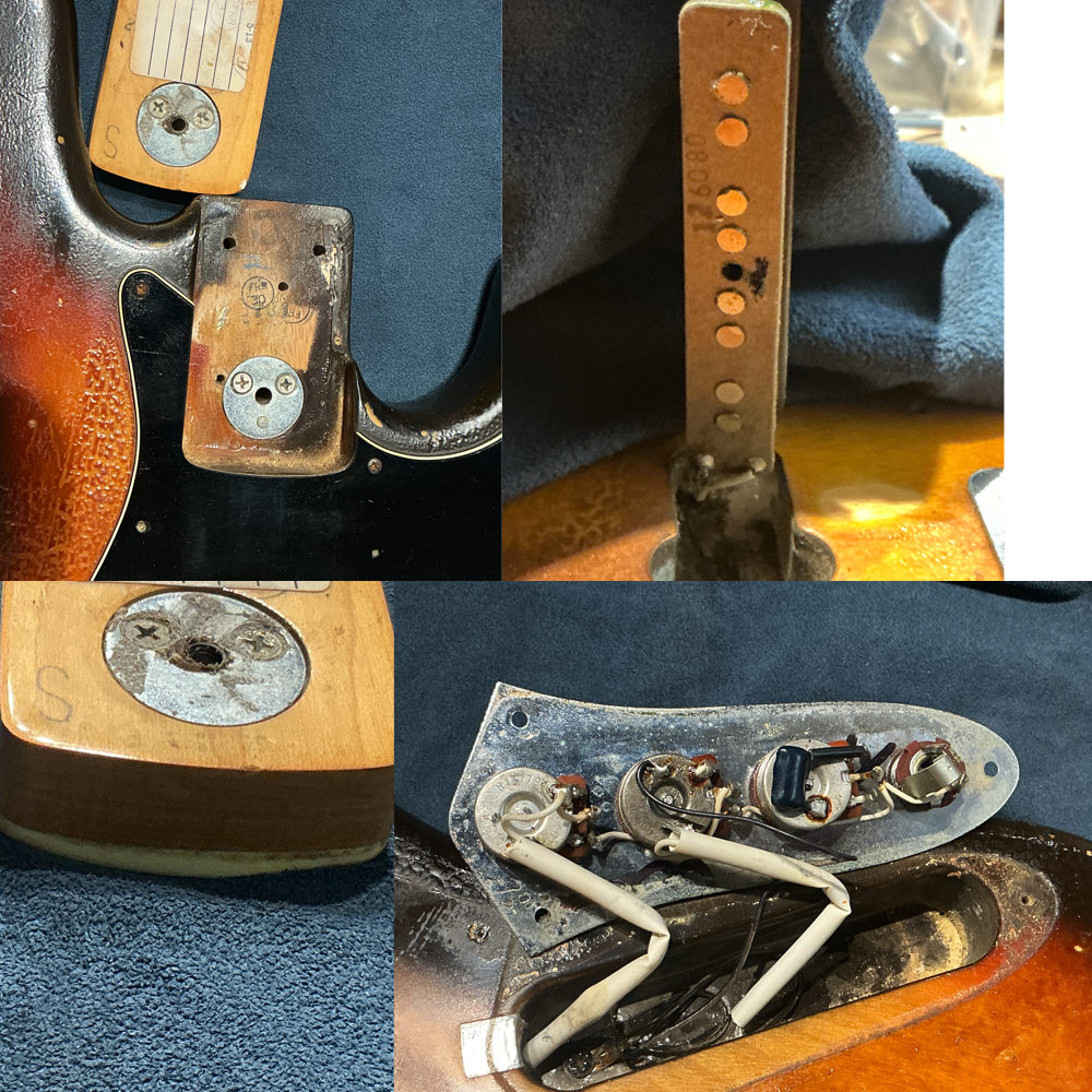 【中古】 エレキベース Fender USA Jazz Bass 3Color-Sunburst Maple FingerBoard 1980年製 S8シリアル80年製 塗装ダメージあり ピックアップ