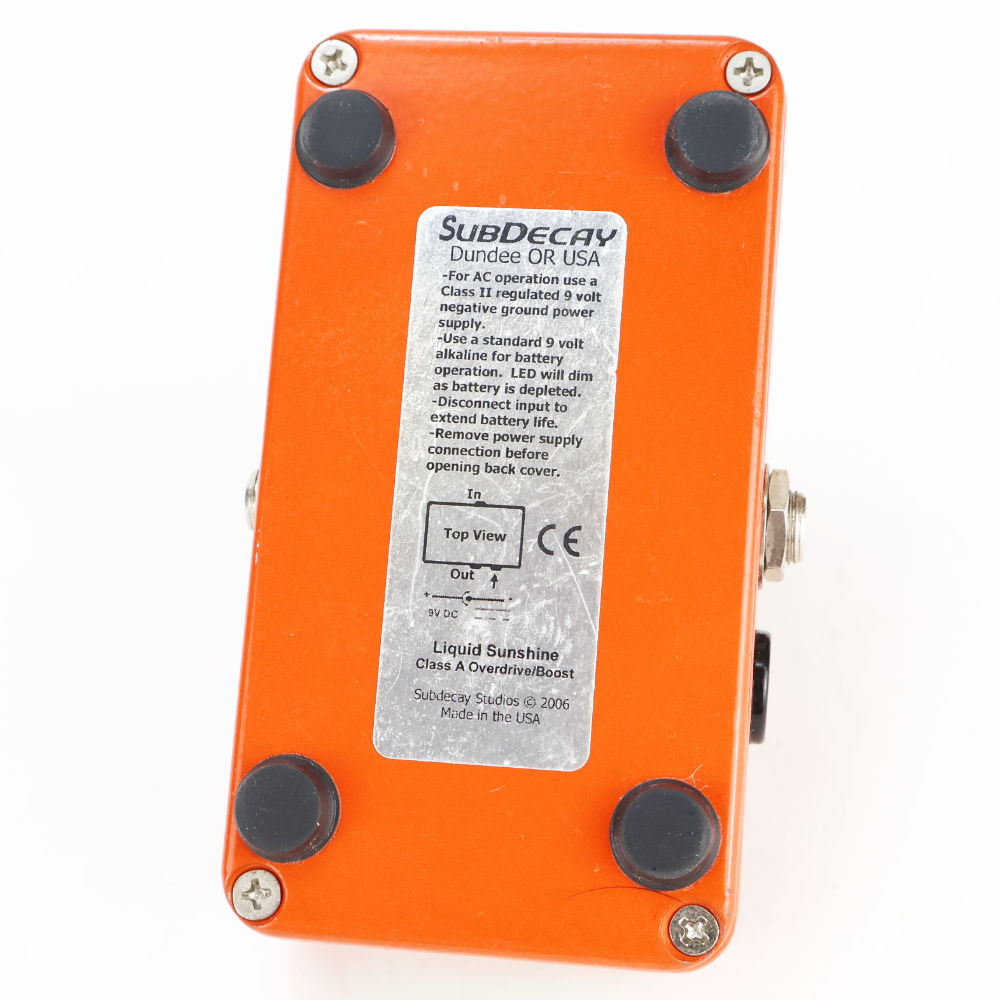 【中古】 オーバードライブ Subdecay サブディケイ Liquid Sunshine ギターエフェクター 本体画像 裏