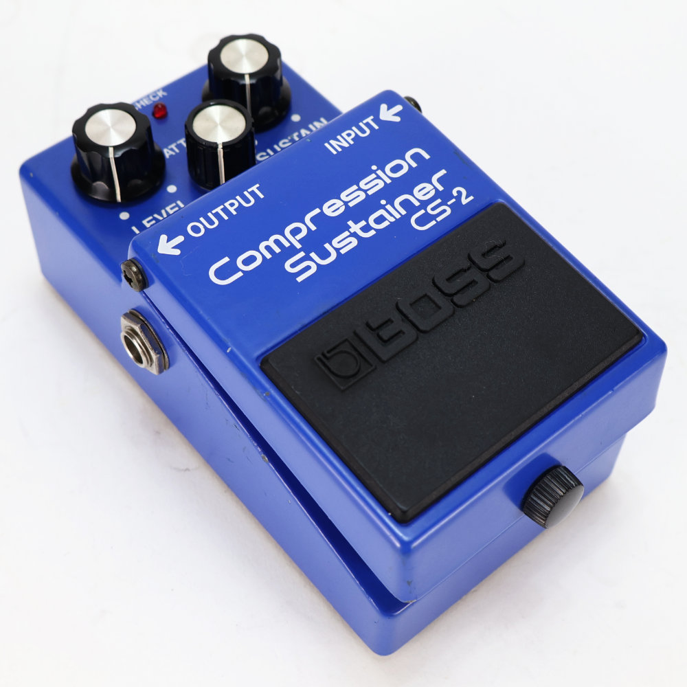 【中古】コンプレッサー エフェクター BOSS CS-2 Compression Sustainer Made in Japan ギターエフェクター 本体画像 斜め 2